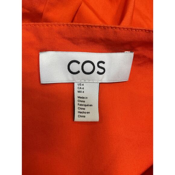 Cos 'Gathered' Orange Cotton Open-Back Jumpsuit Size 4 - Picture 3 of 4